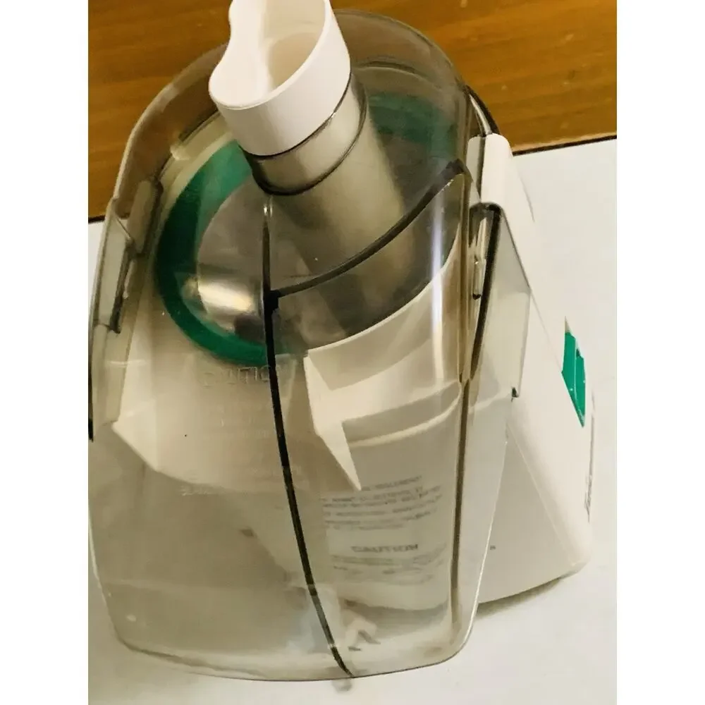Juiceman Jr. Centrifugal Juicer JM-1 Clear Plastic Lid Green Power Switch